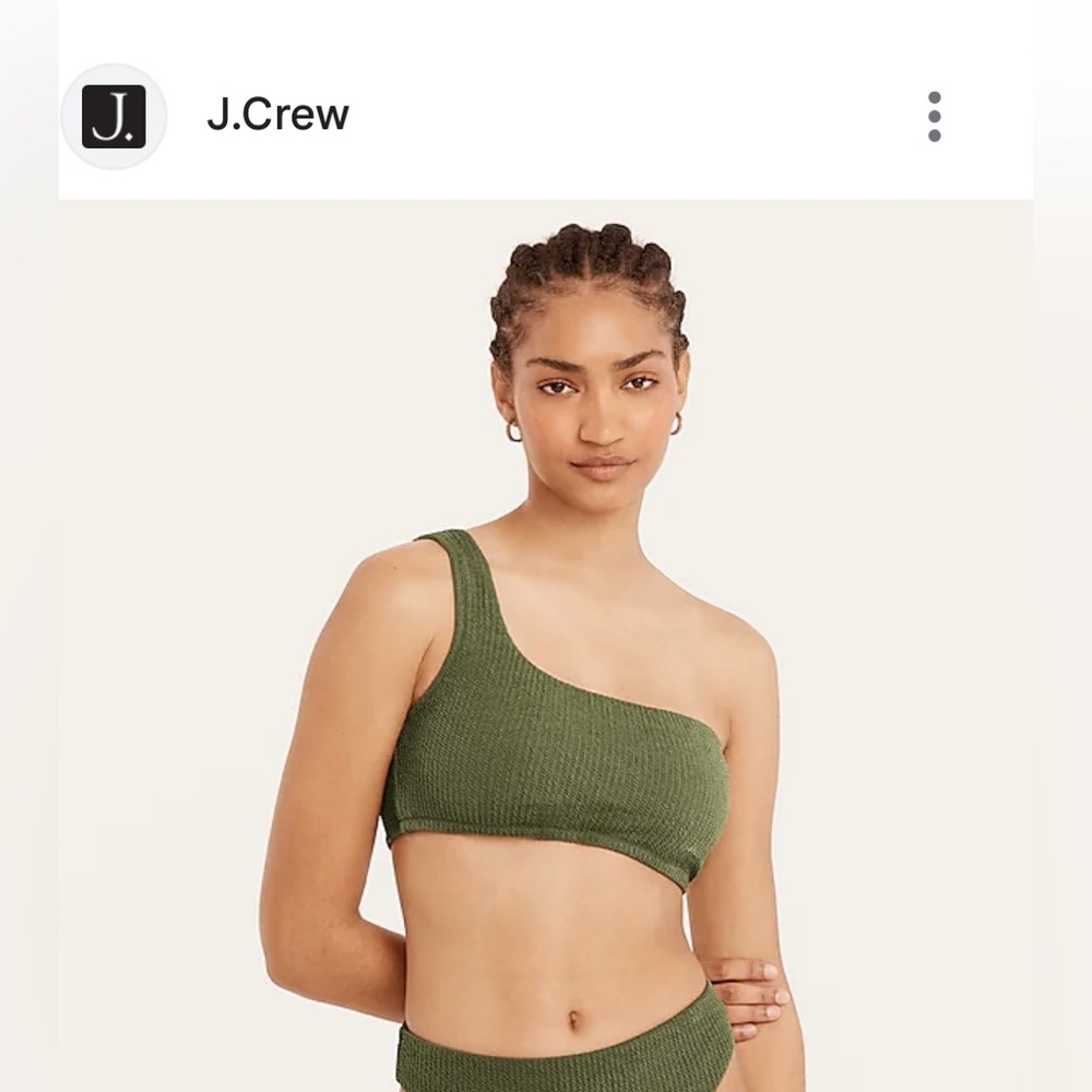 JNET J Crew Olive Green One-Shoulder Bikini Top……633